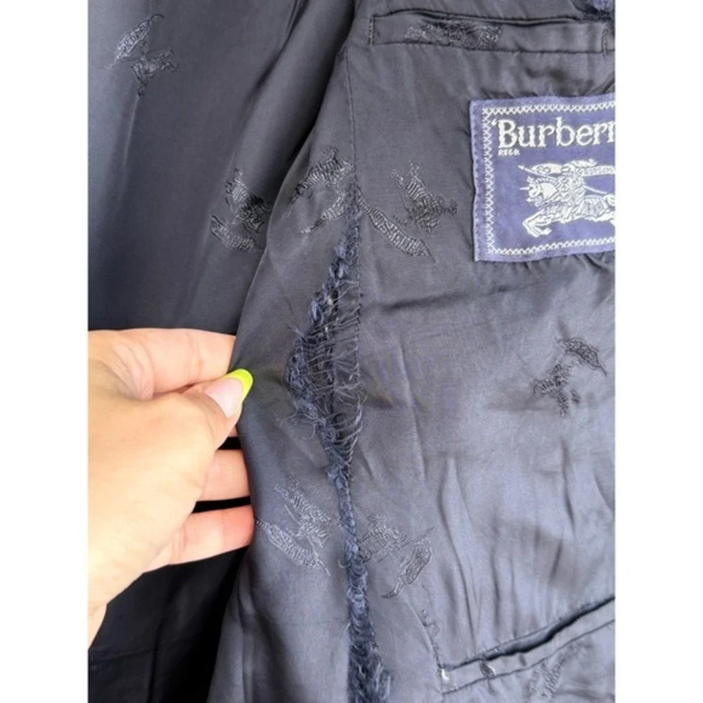 90s Vintage Burberrys Plaid Blazer Pure Wool Sport Coat Men's Blue green‎